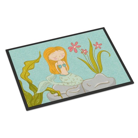 Carolines Treasures Mermaid Underwater Scene Indoor or Outdoor Mat - 18 x 27 in. BB8539MAT
